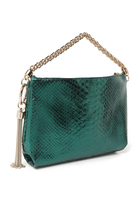 Callie Clutch  Metallic Snake-effect Leather Bag